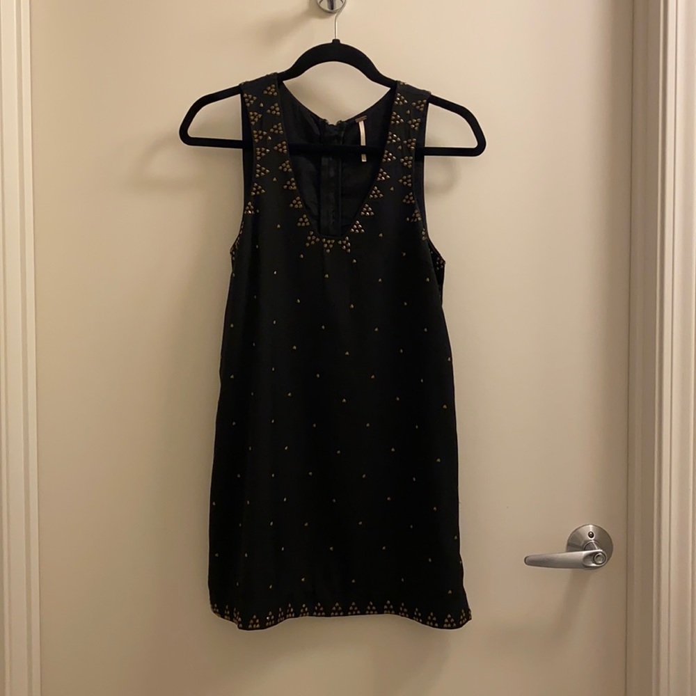 Free People Soho Studded Dress, Black, Size 0